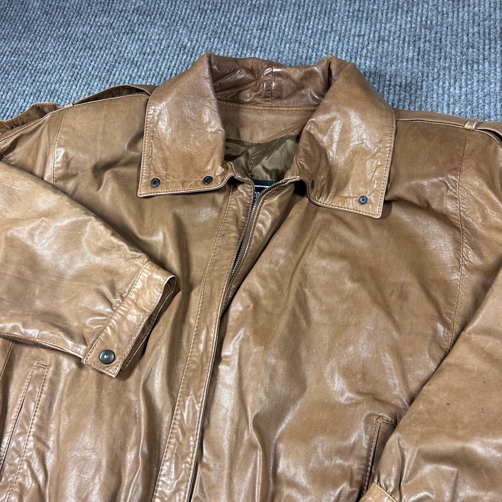 Vintage Gino di Giorgio by Comint Jacket Men's M Brown Leather Bomber 90s